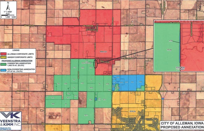 The city of Alleman's annexation plan to slow Ankeny's growth failed before a state board on Wednesday.