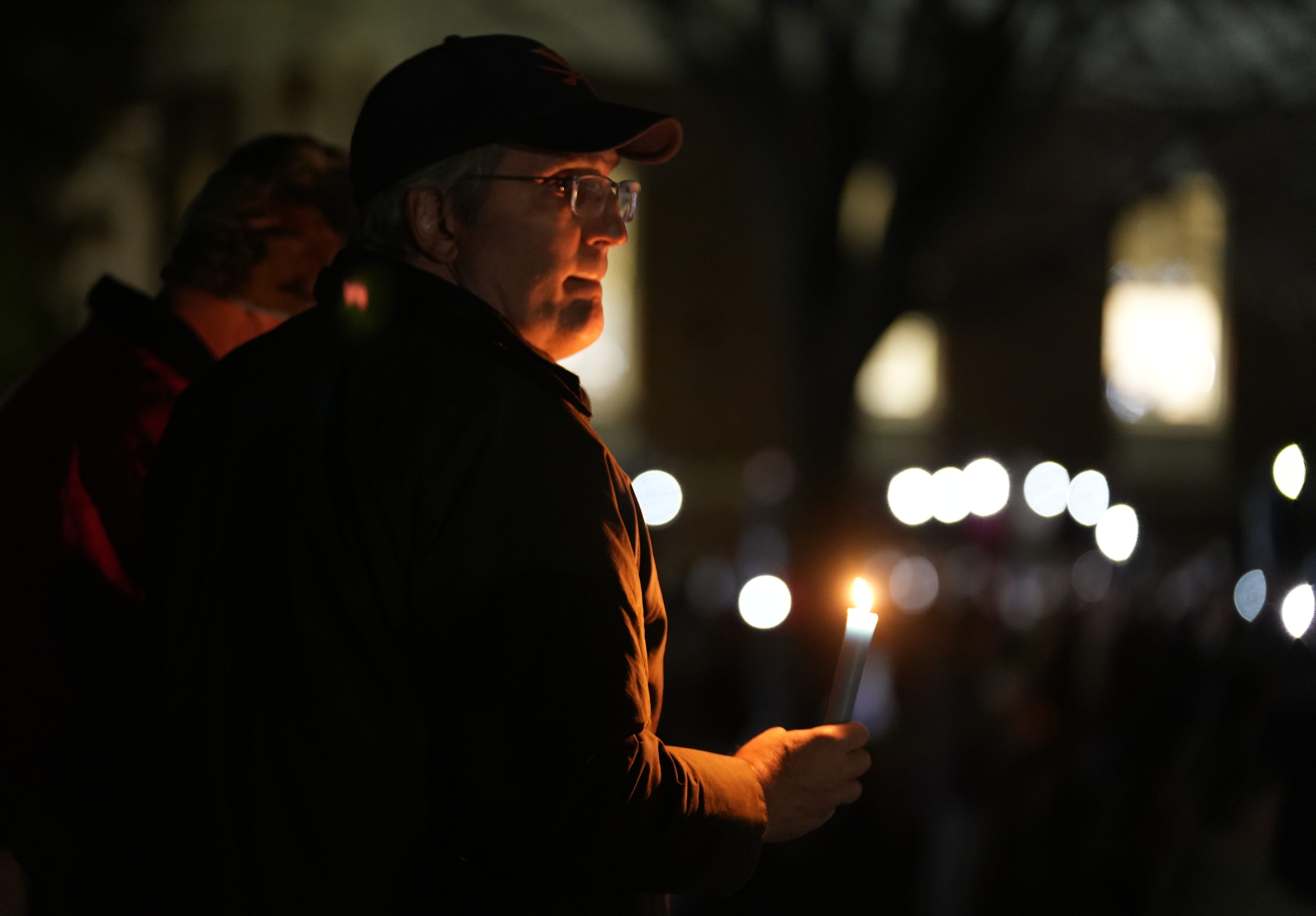 Hundreds gathered for a vigil Monday, Nov. 14, 2022, after a shooting Sunday evening at the University of Virginia left three dead and two injured.