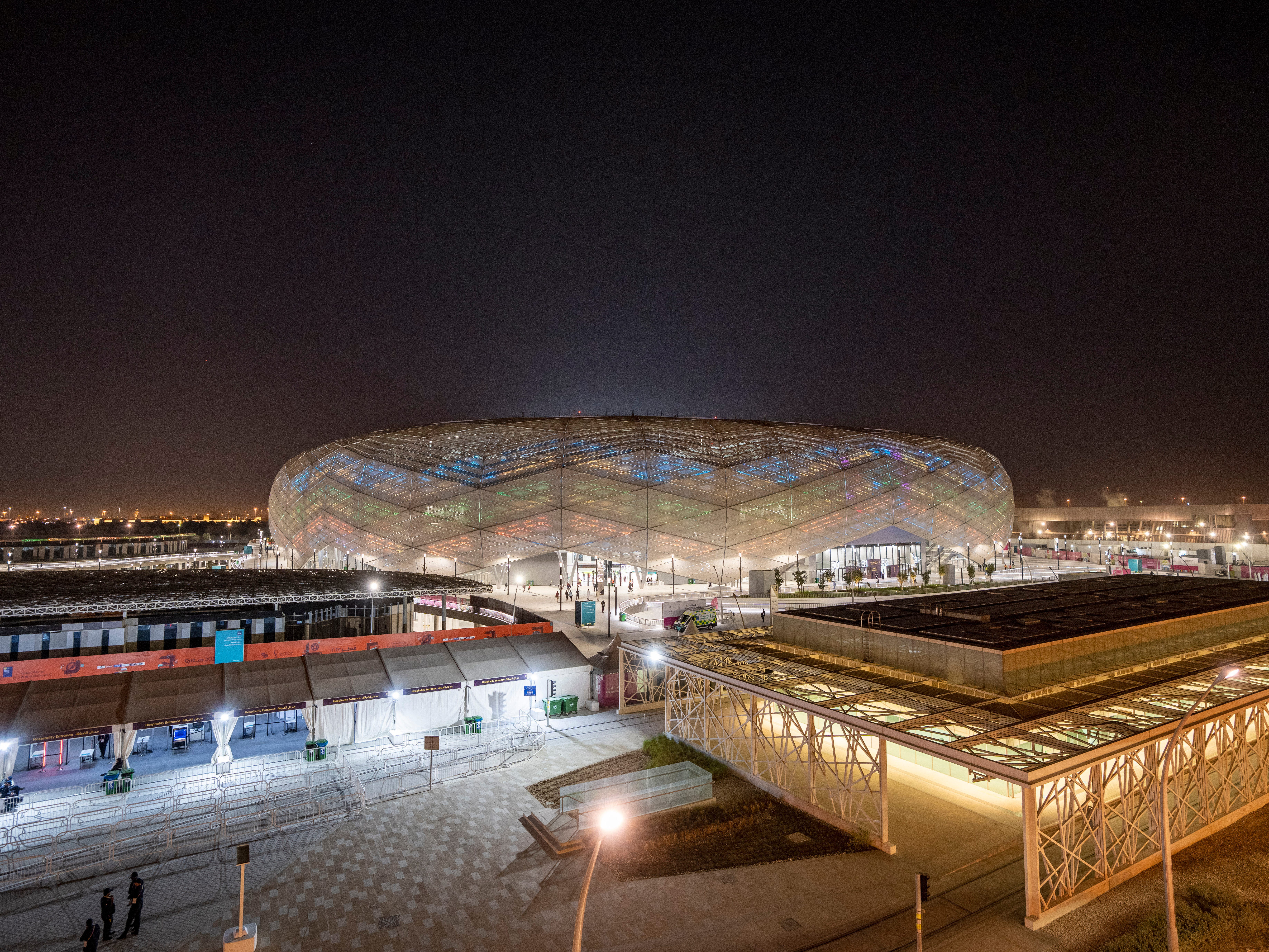 A general view of the Education City Stadium in Doha, Qatar, Tuesday, Dec. 7, 2021. Qatar has built eight stadiums for this World Cup and created an entire new city of Lusail where the final will be held.