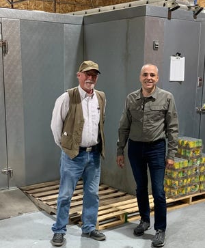 Western Illinois Regional Council Executive Director Roger Pavey, right, and Good Food Collaborative Board President Richard Chamberlain stand in front of the new freezers that will be used in the storage area of GFC’s new home. GFC is moving into space at the WIRC facility at 133 W. Jackson St., Macomb.
(Photo: Helen Spencer/The McDonough County Voice)