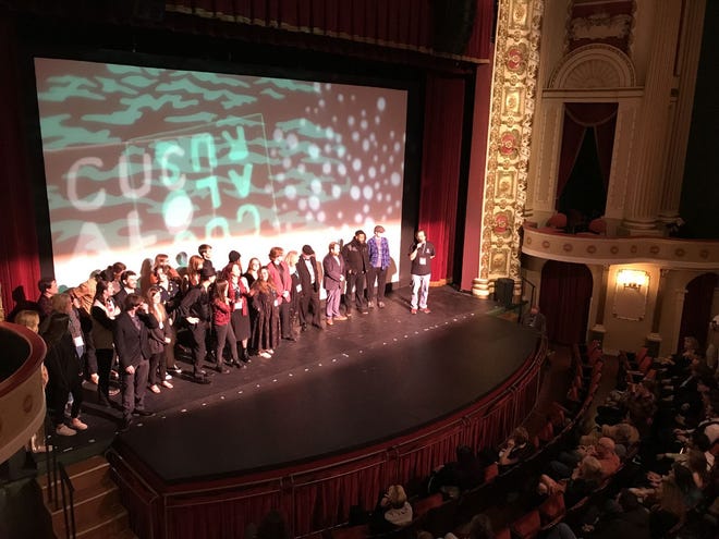 Writer/director Jon Landau (far right) with cast and crew of his film "The Devil's Stomping Ground" at the opening night of the 28th Cucalorus Film Festival Nov. 16 at Thalian Hall in Wilmington.