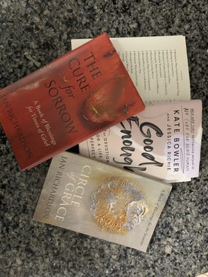 Books of blessings by Jan Richardson and Kate Bowler.
