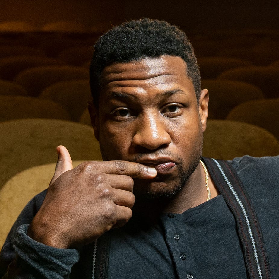 "Devotion" star Jonathan Majors poses for a portrait at the Paramount Theater in Charlottesville, Va., during the Virginia Film Festival.