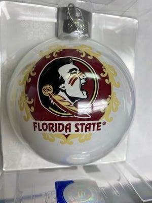 Florida State University ornament available at Garnet & Gold on Black Friday.
