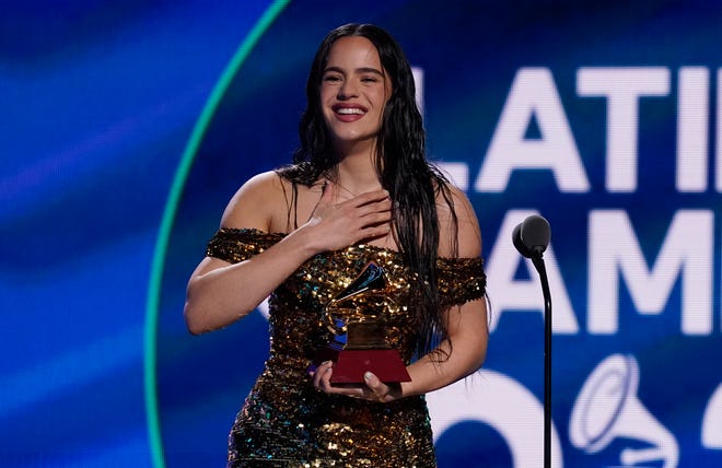 Rosalia accepts the award for album of the year for 