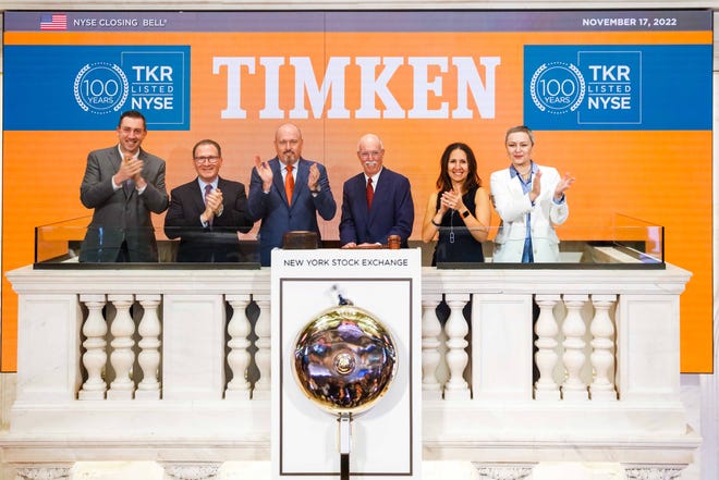The Timken Co. rings the New York Stock Exchange closing bell on Thursday.