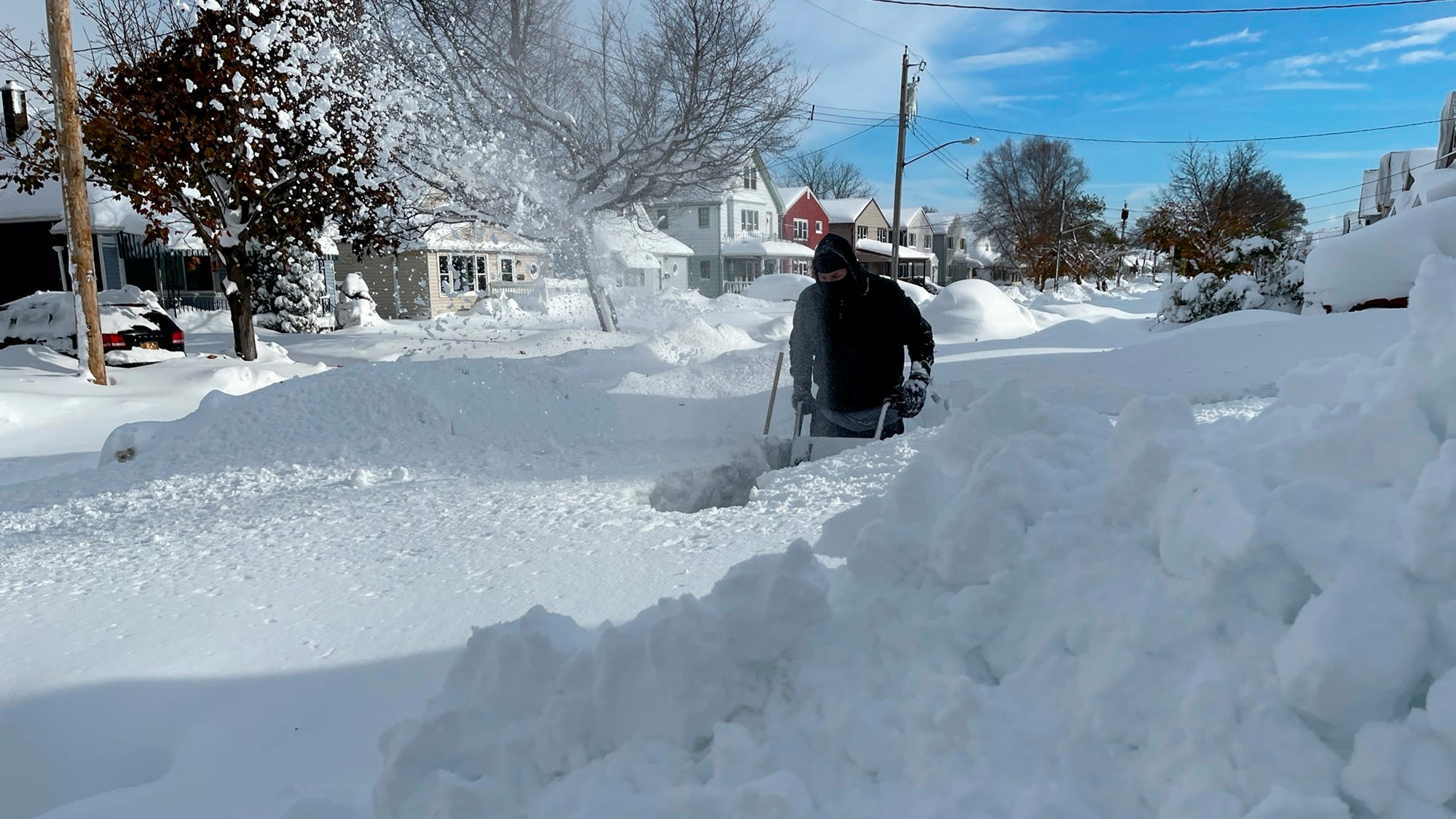 Several feet of lake effect snow in Buffalo; snow storm continues