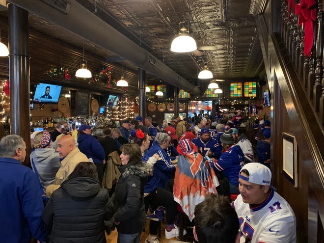Hundreds of Bills fans gathered at Firebird Tavern for a Fans of Buffalo tailgate.
