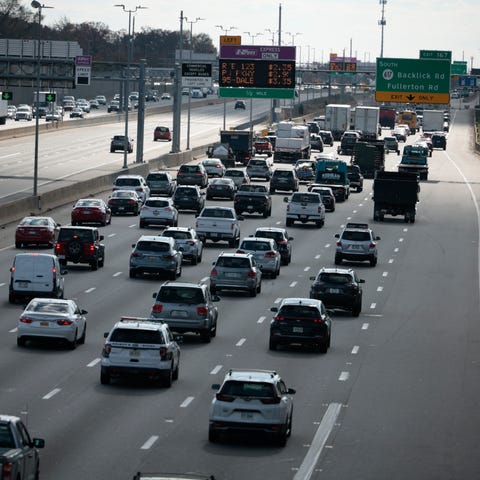Traffic travels southbound along I-95 on November 