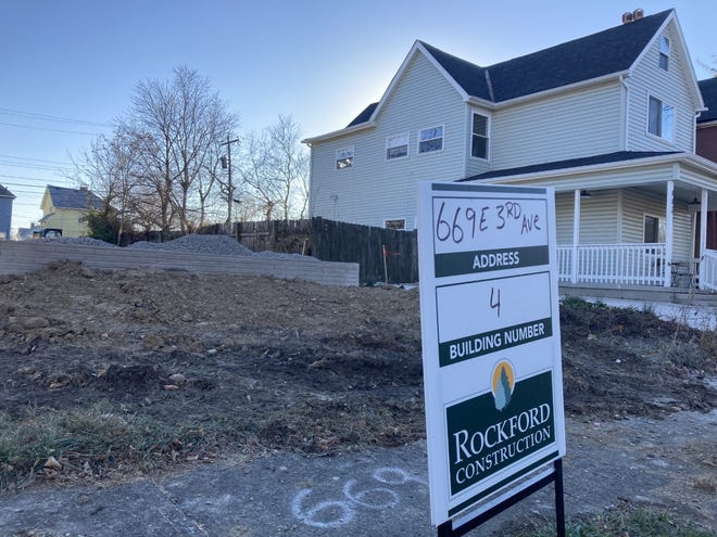 Rockford Homes is building 21 homes on land bank lots in Columbus and Mifflin and Clinton townships. Here is one lot on East 3rd Avenue in the city's Milo-Grogan neighborhood.