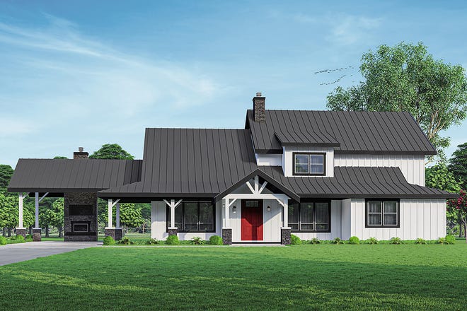 Lodge House Plan - Wind River 31-241 - Front Elevation