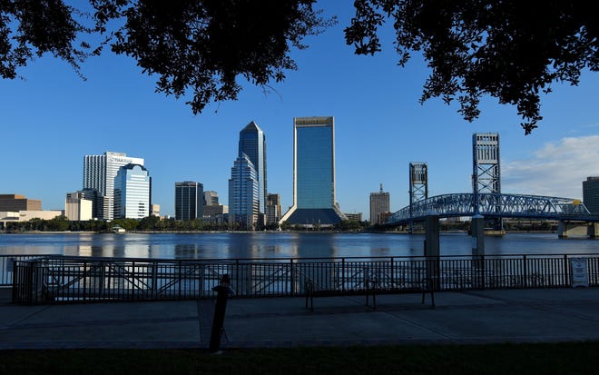The downtown Jacksonville, Florida skyline.