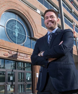 Mayor-elect D.C. Reeves stands in front of City Hall in Pensacola on Monday, Nov. 21, 2022.