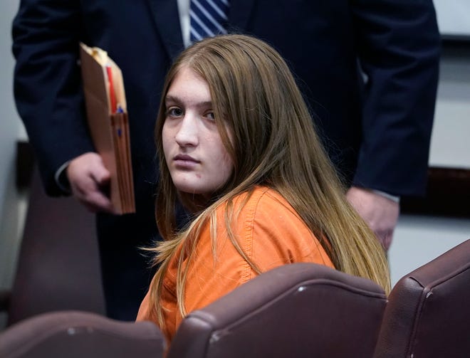 Nicole Jackson appears in court for a hearing at the Justice Center in Daytona Beach, Tuesday, Nov. 22, 2022.