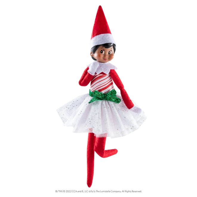 Elf scout in candy dress.
