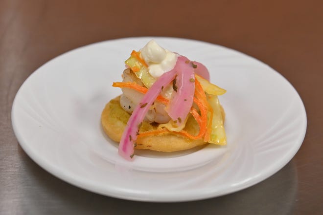 All-Rounder Shrimp Tostada, the SCVTHS Fourth Annual Amuse-Bouche Contest’s winning dish.