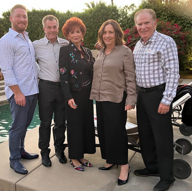 Hosts Duke  Kulas and Tom Minder pose with Gerri Hinkes, Dianne Russom and Paul Hinkes at the College of the Desert Foundation, Presidents Circle event Nov. 10, 2022.