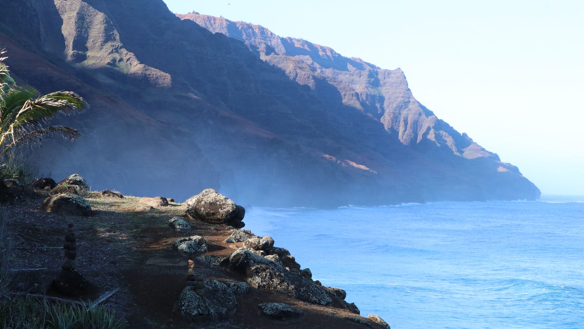 The striking views of Kalalau Beach are only accessible by the hiking trail or boat.