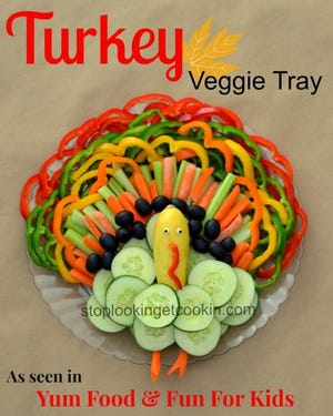 Turkey veggie tray from Stop Lookin’ Get Cookin’