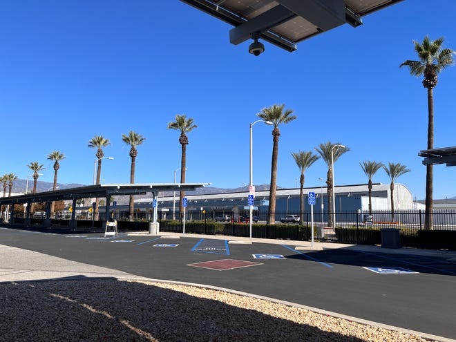 Passengers can walk directly from the parking lot into the terminal at San Bernardino International Airport.
