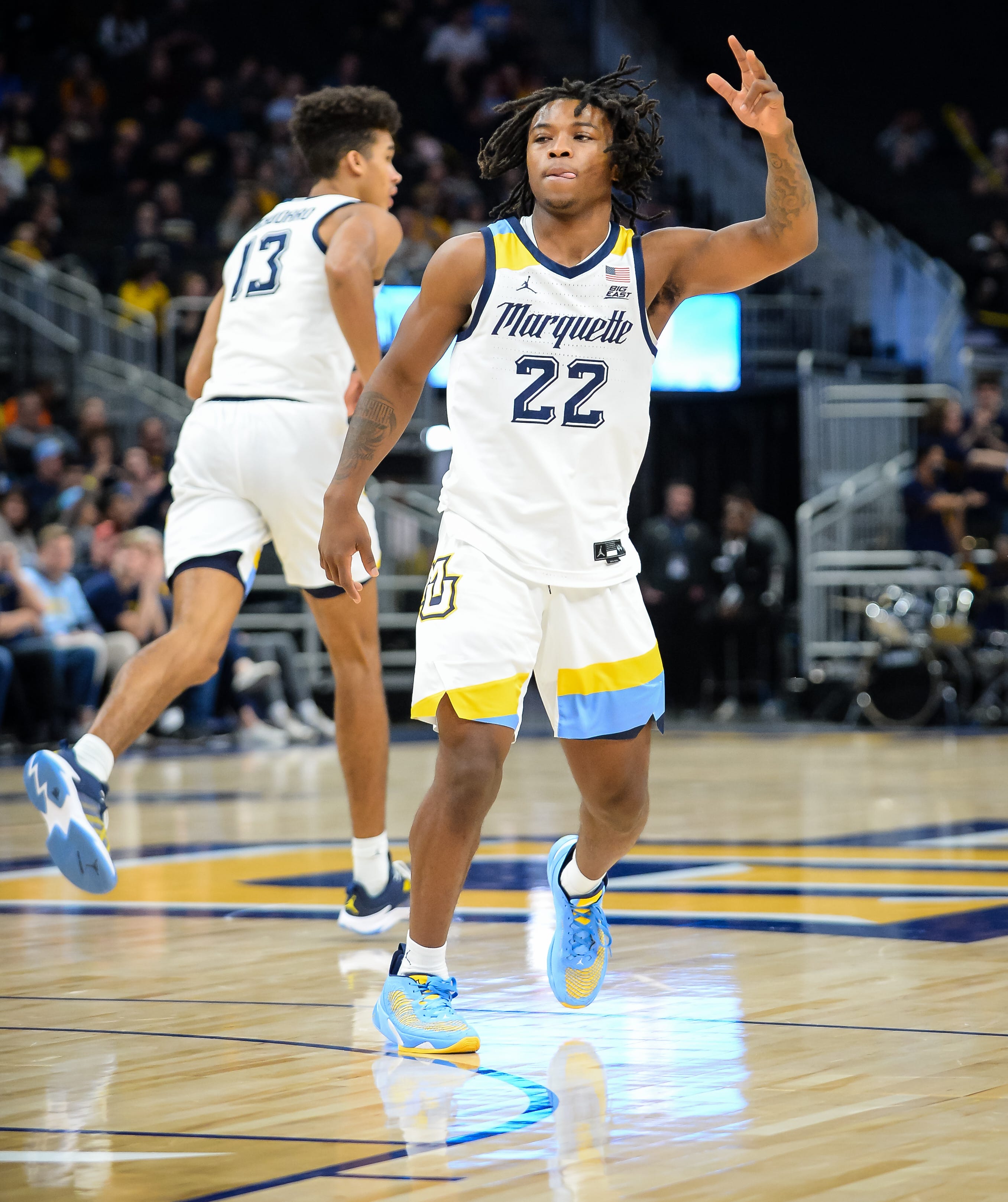 Marquette basketball freshman Sean Jones is tough onball defender