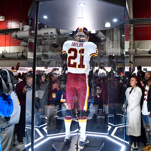 Family and fans at the unveiling of a Sean Taylor 