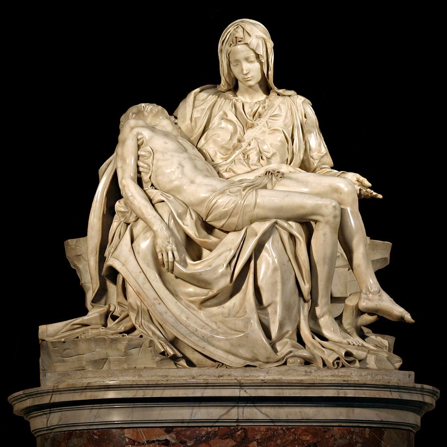 Photo of Michelangelo's Pieta from the book 