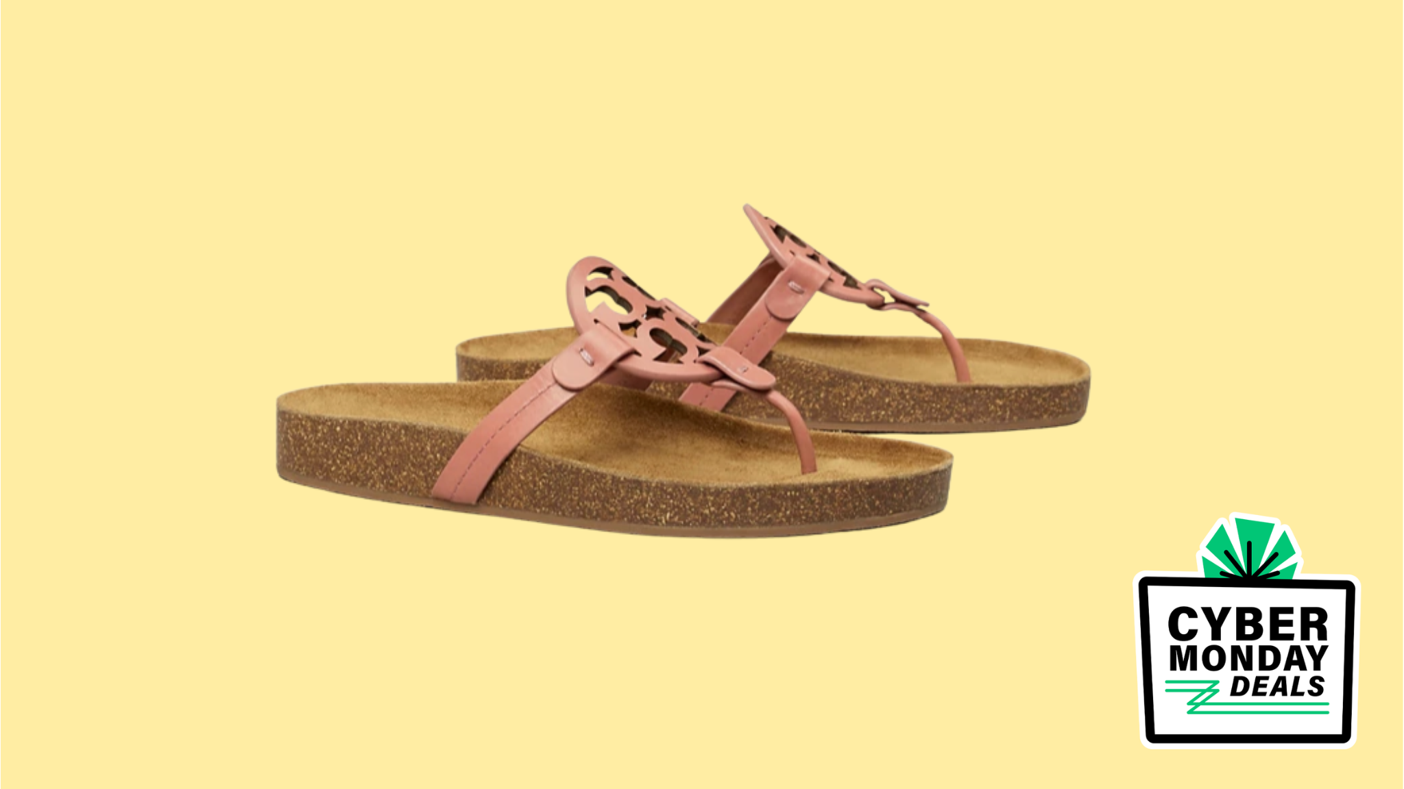 The Tory Burch Miller Cloud sandals are on sale this Cyber Monday