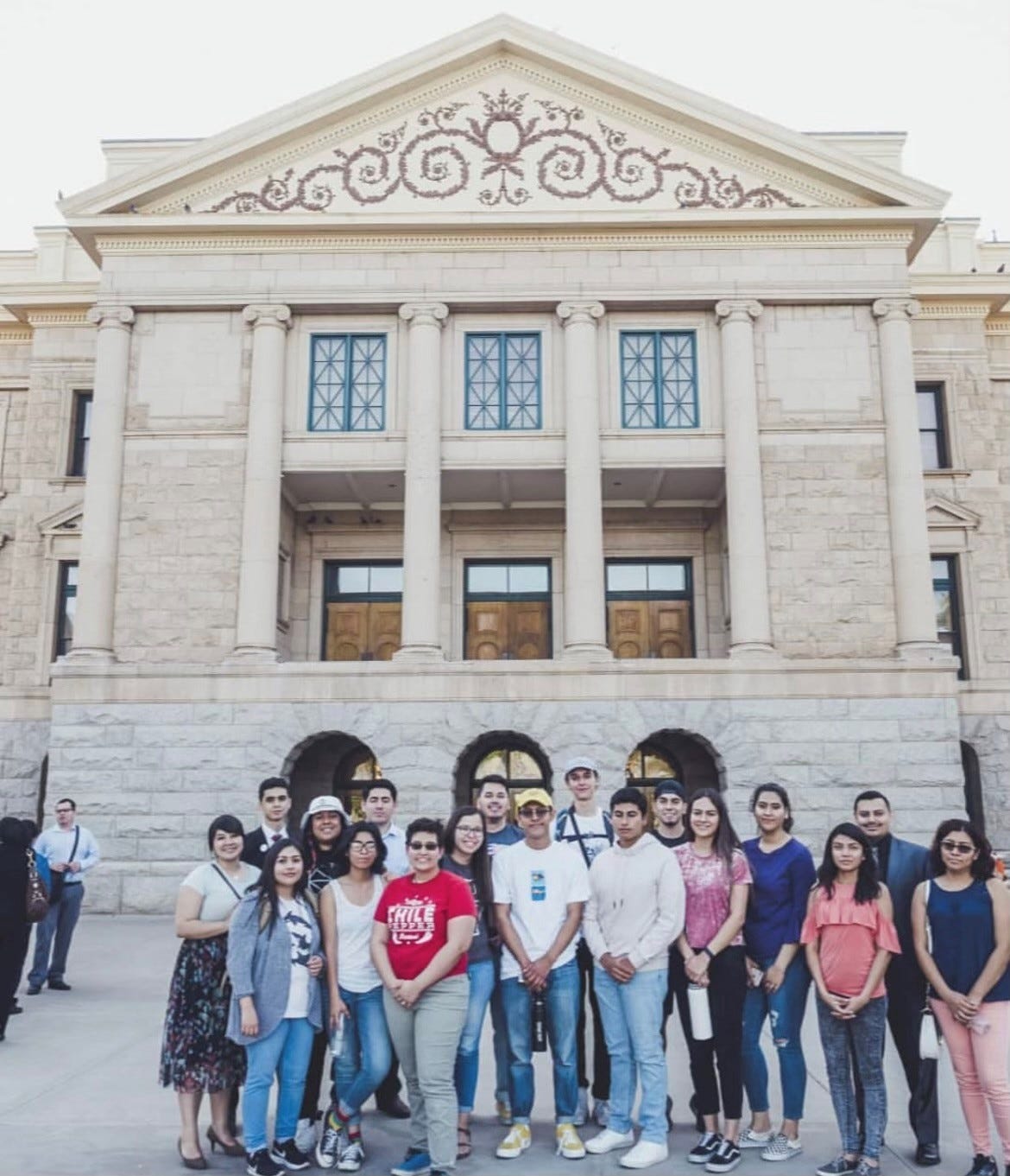 Community group Aliento rallied outside the Arizona Capitol on April 9, 2018, the day that the Arizona Supreme Court ruled that DACA recipients were not eligible for in-state tuition.