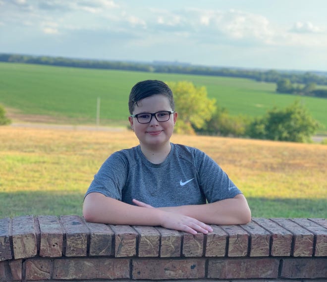 Caleb Schlatter at his home in Saline County.