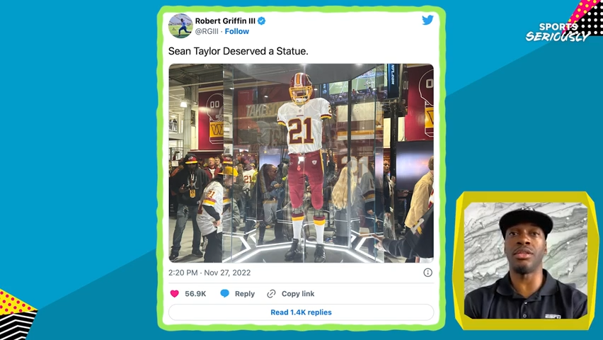 RG3 bothered by Sean Taylor memorial, says he deserves bronze statue
