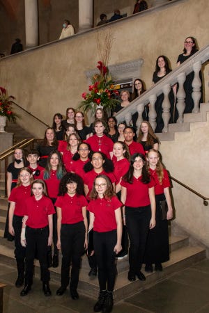 The Worcester Children's Chorus performed March 5 in the courtyard of the Worcester Art Museum during its "Flora In Winter" exhibit.