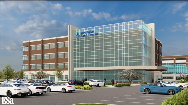 This rendering shows the planned $60 million medical office building on the Ascension Saint Thomas Rutherford campus that a partnership with Tennessee Oncology for cancer treatment.