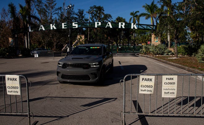 Lakes Park remains closed more than two months after Hurricane Ian barreled into Southwest Florida. It is closed indefinitely and remains a staging area for recovery agencies.