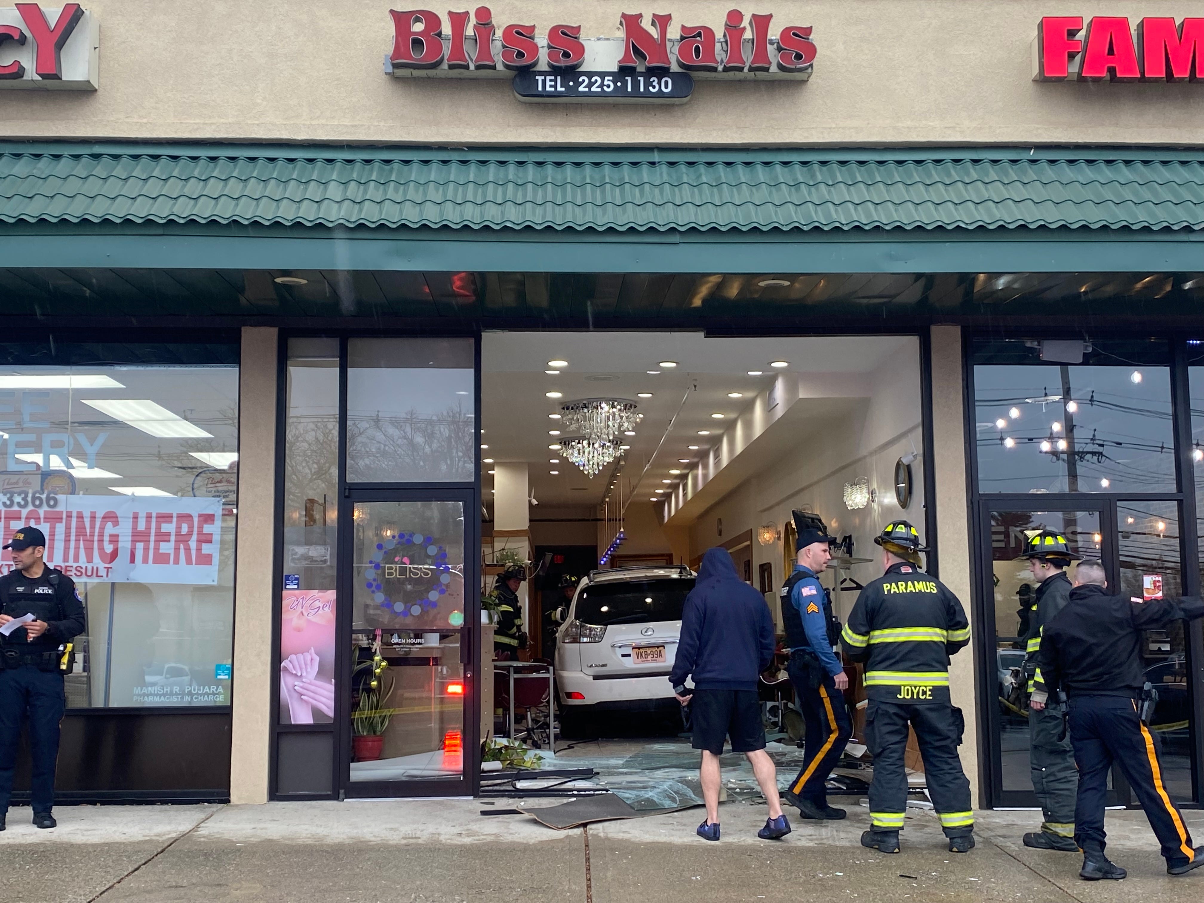 Bliss Nails salon Paramus NJ damaged in car crash