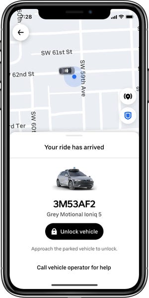 The robotaxi service is part of a 10-year commercial partnership between Uber and Motional.