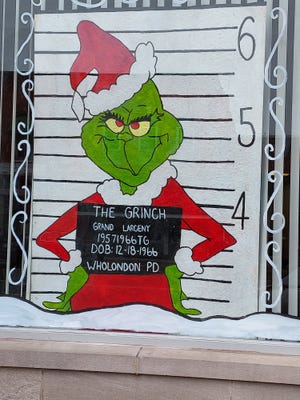 One of the decorated windows at a local business for New London's WhoLondon Hometown Holidays celebration.