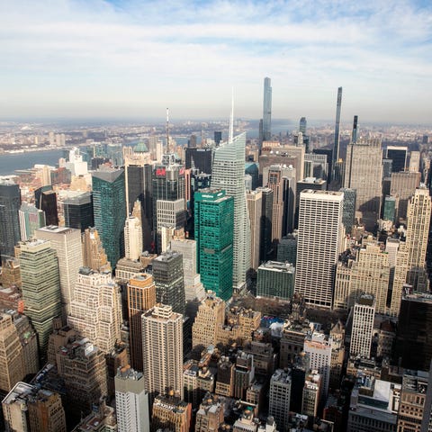 The Manhattan skyline seen from the observatory of