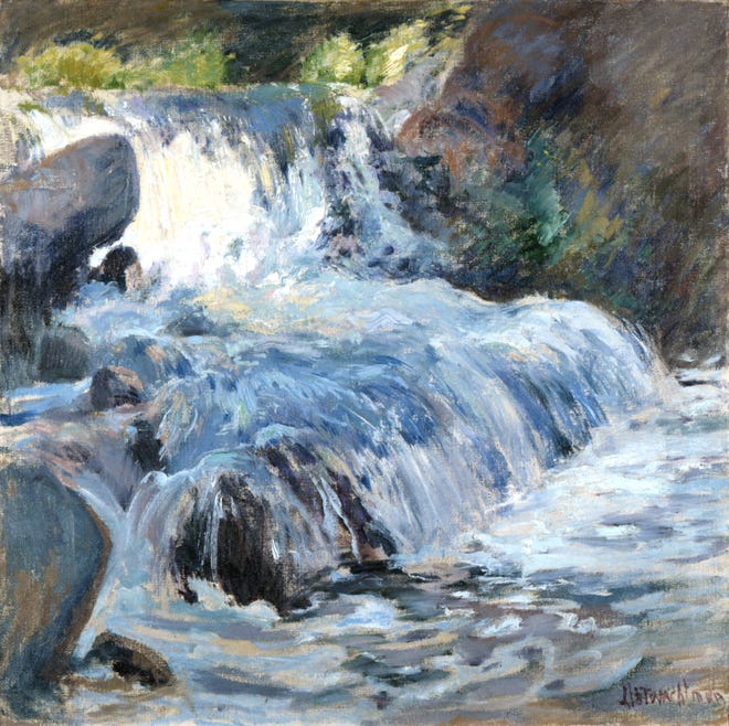 "The Waterfall," about 1890, oil on canvas, Museum Purchase, 1907.91.