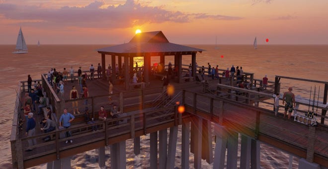 Annotation of what Naples Pier might look like.