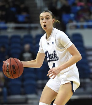 Nevada's Audrey Roden looks to ball the ball against Long Beach State at Lawlor Events Center on Dec. 8, 2022. 