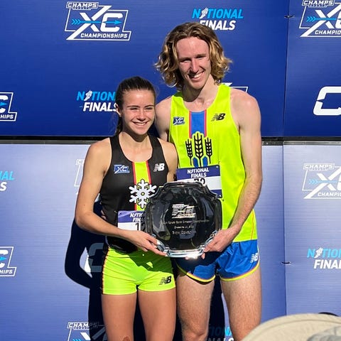 Cornwall High's Karrie Baloga stands with boys win
