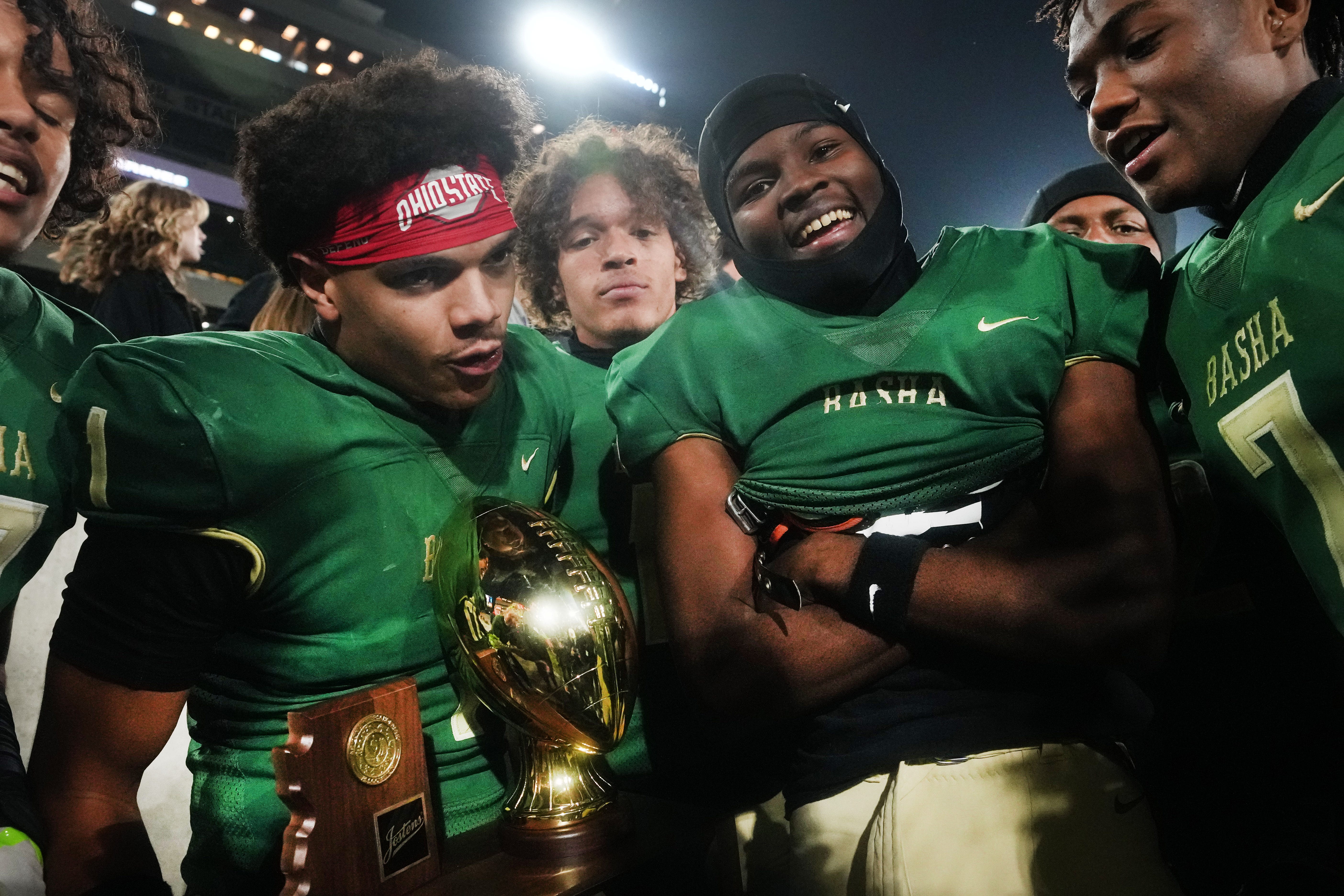Basha makes stop at the end against Saguaro's Dampier to claim first state football title