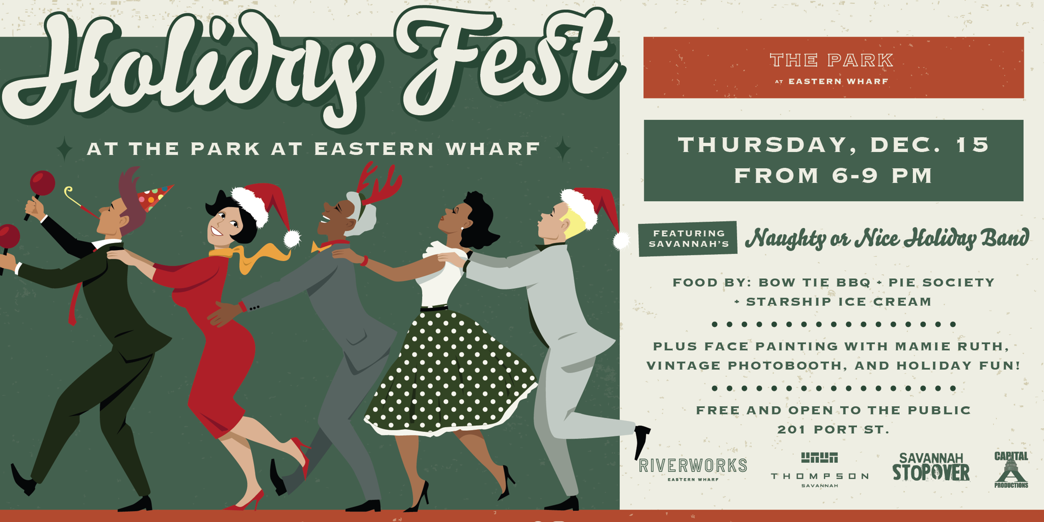 Savannah GA holiday events Holiday Fest at the Park at Eastern Wharf