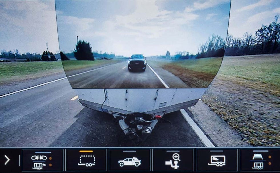 Transparent Trailer View as seen from a GMC Sierra pickup truck.
