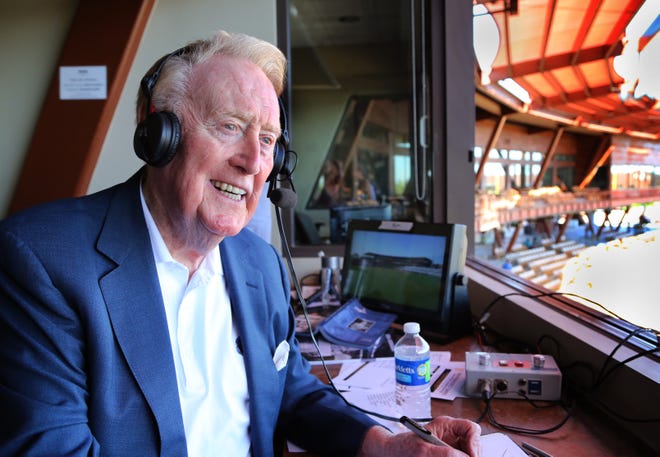 Legendary Los Angeles Dodgers broadcaster Vin Scully died at age 94.