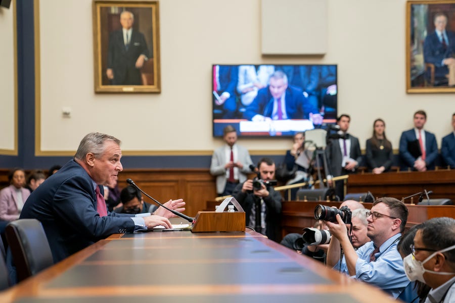 John J. Ray III, CEO of FTX Group, testifies during the House Financial Services Committee hearing, on December 13, 2022 at the U.S. Capitol in Washington, DC.