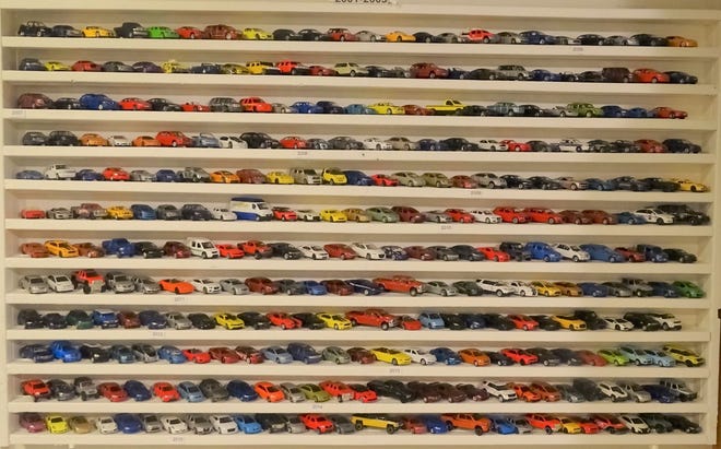 Several hundred of Alex Tanford's 1,700 die-cast cars