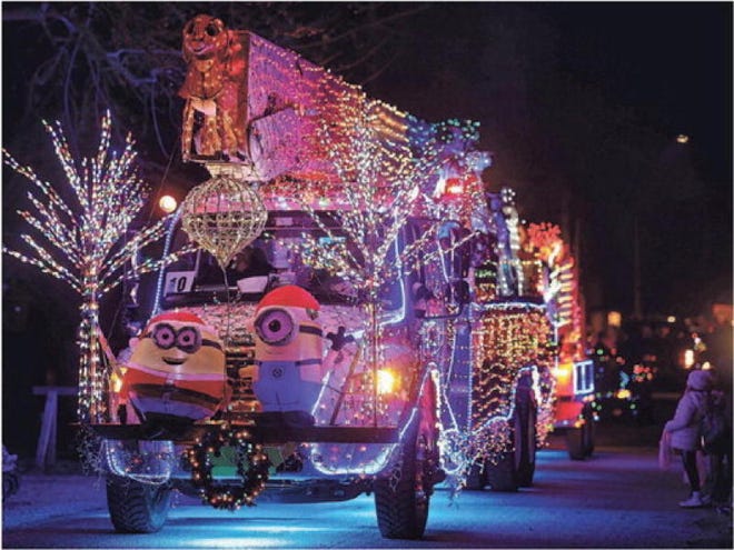 The popular DTE Minions truck from this year’s Ida Parade of Lights is shown.