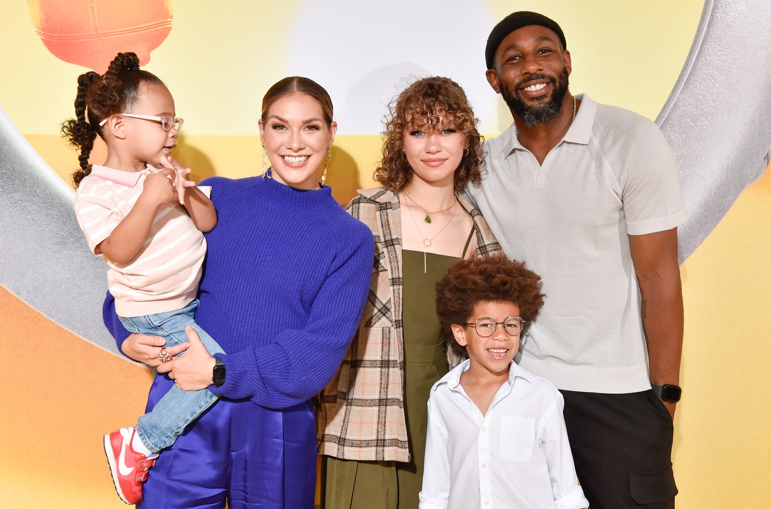 Dancers Stephen "tWitch" Boss and Allison Holker with their children Zaia, Weslie and Maddox at a movie premiere on June 25, 2022 in Hollywood, California.